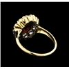 Image 3 : 2.50ct Garnet and White Sapphire Ring - 14KT Yellow Gold