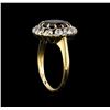 Image 4 : 2.50ct Garnet and White Sapphire Ring - 14KT Yellow Gold