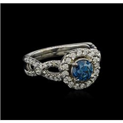 1.23ctw Fancy Blue Diamond Ring - 14KT White Gold