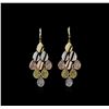 14KT Tri-Color Gold 2.23ctw Diamond Earrings