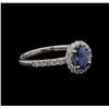 0.80ct Tanzanite and Diamond Ring -14KT White Gold
