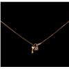 0.12ctw Diamond Lock and Key Pendant With Chain - 14KT Rose Gold