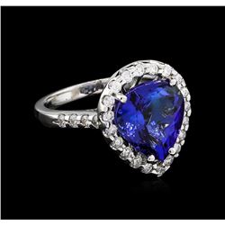 6.04ct Tanzanite and Diamond Ring - 14KT White Gold