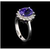 Image 4 : 2.55ct Tanzanite and Diamond Ring - 14KT White Gold
