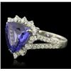 Image 2 : 14KT White Gold 5.30ct Tanzanite and Diamond Ring