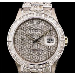 Rolex 18KT White Gold Super President 7.30ctw Diamond DayDate Men's Watch