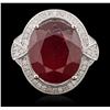 Image 3 : 14KT White Gold 14.49ct Ruby and Diamond Ring