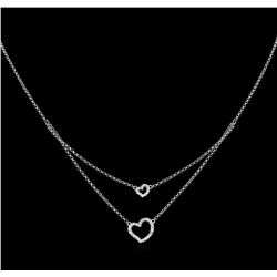 0.24ctw Diamond Heart Necklace - 14KT White Gold