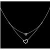 Image 1 : 0.24ctw Diamond Heart Necklace - 14KT White Gold