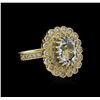 Image 1 : 14KT Yellow Gold 2.27ct Aquamarine and Diamond Ring