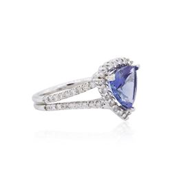 14KT White Gold 3.27ct Tanzanite and Diamond Ring