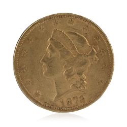 1873 Open 3 AU $20 Double Eagle Liberty Head Gold Coin