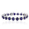 Image 1 : 14KT White Gold 31.32ctw Corundum and Diamond Bracelet