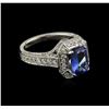 Image 1 : 18KT White Gold 2.18ct Tanzanite and Diamond Ring