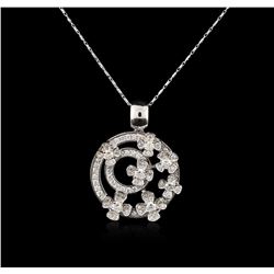 14KT White Gold 1.76ctw Diamond Pendant With Chain