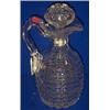 Image 1 : A CUSHION CUT CLARET JUG, c.1840, with faceted shoulders and star cut base, with associated st...