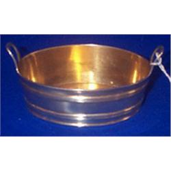 A BONBON DISH, NEWCASTLE, c.1810, in the shape of a staved tub, gilt interior 10cms. e150/200...