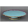 Image 1 : A MINTON MAJOLICA ŒLAZY SUSAN¹, impressed mark, 1851, the shaped tray with aquamarine ground a...