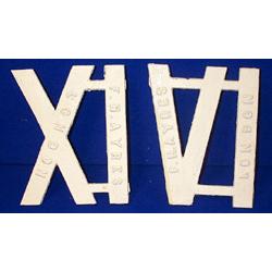 a set of twelve metal roman numerals, for a Victorian clock game, by F.H. Ayres, London. e200/...