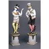 Image 1 : A PAIR OF GLAZED TERRACOTTA COMMODIA del ARTE FIGURES OF COLUMBINE AND HARLEQUIN, CONTINENTAL,...