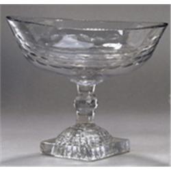 A GLASS BOWL, PROBABLY CORK, LATE 18th CENTURY, the body cut with a band of facets on a knobbe...