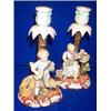 Image 1 : a pair of german porcelain candlestick bases, c.1900, with figures of children, hatched mark....