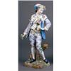 Image 1 : A PAIR OF LARGE MEISSEN FIGURES OF A GALLANT AND A GIRL IN 18th CENTURY COSTUME, LATE 19th CEN...