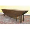 Image 1 : a mahogany ten foot drop leaf hunt table, 18th century, the oval drop leaves on grooved gate l...