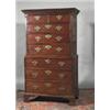 Image 1 : A MAHOGANY CHEST ON CHEST, 18th CENTURY, with moulded cornice above a dentil frieze, the top p...