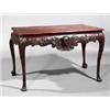 Image 1 : A MAHOGANY SIDE TABLE, IRISH, MID 18th CENTURY, the associated moulded mahogany top with round...