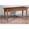Image 1 : A MAHOGANY CONCAVE SIDED SERVING TABLE, c.1900, fitted with a pair of boxwood trimmed drawers...