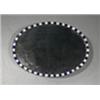 Image 1 : AN OVAL MIRROR, IN IRISH 18th CENTURY STYLE, the frame with alternate facet cut studs with blu...