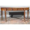 Image 1 : A MAHOGANY SERVING TABLE, EARLY 19th CENTURY, banded with boxwood, the frieze with a breakfron...