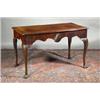 Image 1 : A MAHOGANY SIDE TABLE, IRISH, 18th CENTURY, with moulded rectangular top, the shaped apron cen...