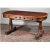 Image 1 : A MAHOGANY LIBRARY TABLE, BY WILLIAMS & GIBTON, MID 19th CENTURY, with moulded rim and rounded...
