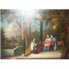 Image 1 : CHINESE SCHOOL, 19th CENTURY Oil on canvas A girl playing a musical instrument on a garden...