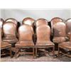 Image 1 : A SET OF TWELVE MAHOGANY FRAMED DINING CHAIRS, IN GEORGIAN STYLE, with oval backs and serpenti...
