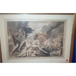 DUTCH SCHOOL (19th CENTURY) Red chalk, pencil and brown ink over grey wash Venus and Adonis...