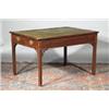 Image 1 : A MAHOGANY WRITING TABLE, c.1800, the rectangular top with later tooled green leather inset, r...