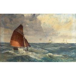 JOHN FAULKNER (c.1830-1888) Watercolour Fishing smacks and other shipping in a breeze Si...