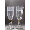 Image 1 : A SET OF FOUR GLASS CANDLE HOLDERS, CONTINENTAL, EARLY 20th CENTURY, the urn shaped bowls cut...