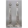 Image 1 : A PAIR OF PLATED LAMP BASES, 20th CENTURY, on hexagonal domed bases applied with leaves each 5...