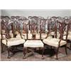 Image 1 : A SET OF TWELVE MAHOGANY CHIPPENDALE REVIVAL DINING CHAIRS, INCLUDING TWO OPEN ARMCHAIRS, 19th...