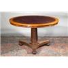 Image 1 : A MAHOGANY AND BURR ASH BANDED TILT TOP SUPPER TABLE, BY GILLINGTONS OF DUBLIN, with plain apr...