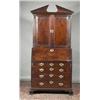 Image 1 : A MAHOGANY BUREAU CABINET, IRISH, 18th CENTURY, the top part with a broken triangular pediment...