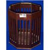 Image 1 : A MAHOGANY OCTAGONAL BUCKET, c.1800 with slatted sides and gilt brass wing handle 31cms high....