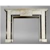 Image 1 : A WHITE STATUARY MARBLE MANTLEPIECE, IN NEO-CLASSICAL STYLE, with covetto moulded shelf, the f...
