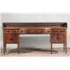 Image 1 : A MAHOGANY BOWED BREAKFRONT SIDEBOARD, IRISH, c.1800, with associated three quarter gallery on...