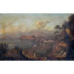 NEOPOLITAN SCHOOL (19th CENTURY) Oil on canvas A view of Sorrento and the Bay of Naples ...