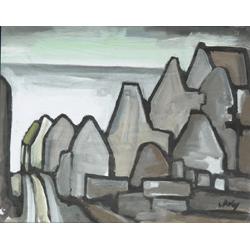 MARKEY ROBINSON (1918-1999) Oil on canvas Rural cottages 50cms x 63cms. e1,400/1,800<...